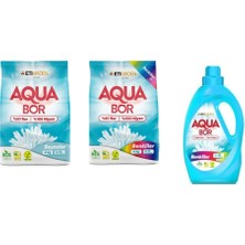 Aquabor Doğal Mineralli 4 kg Beyaz + 4 kg Renkliler + Sıvı Renkliler 3 Lü Set