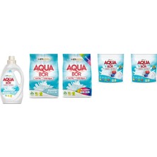 Aquabor Doğal Mineralli Sıvı Beyaz  + 4kg Beyaz + 4kg Renkliler + Tablet + Tablet Set