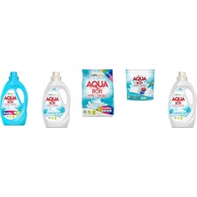 Aquabor Doğal Mineralli Sıvı Renkliler + Sıvı Beyaz + 4 kg Renkliler + Tablet + Sıvı Beyaz  5 Li Set
