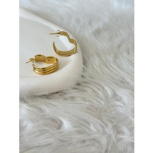 Revoia Modern Kalp Form Gold Küpe