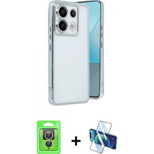 Pileli Store Pilelistore™ Redmi Note 13 Pro 4g Kılıf Vadi Minimal - Siyah 3D Antistatik Seramik Nano Ekran Koruyucu + Raze Metal Kamera Lens - Gs