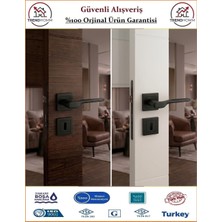 Çelebi Sedir Rozetli İç Kapı Kolu - Mat Siyah - Orjinal Ürün - ODA