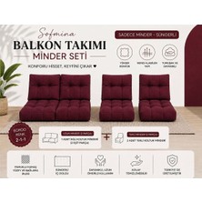 Sofmina Leke Tutmaz 2-1-1 Balkon Bahçe Minder Seti - Fermuarlı Yıkanabilir Içi Dolu