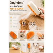 deyhome Saplı Su Püskürtmeli Masaj Etkili Kedi Köpek Fırçası Tüy Toplama Tarağı Çok Renkli