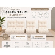 Sofmina Leke Tutmaz 2-1-1 Balkon Bahçe Minder Seti - Fermuarlı Yıkanabilir Içi Dolu