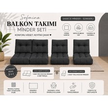 Sofmina Leke Tutmaz 2-1-1 Balkon Bahçe Minder Seti - Fermuarlı Yıkanabilir Içi Dolu
