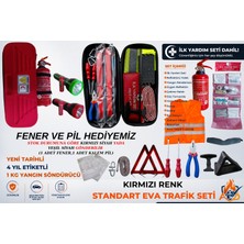 Aed Yangın Kırmızı Eva Trafik Seti Standart 4 Yıl Etiketli Güvenli Taşıma Çantası ile