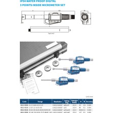 Dasqua 50-100MM Dijital 3 Ayaklı Iç Çap Mikrometre Seti IP54  0.001MM 4511-9220