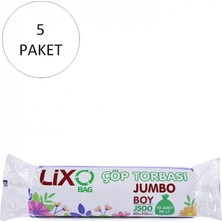 MiraLive J-500 Jumbo Boy Çöp Torbası 80 x 110 cm 10 Lu Rulo x 5 Paket = 50 Adet (Siyah) Mudanis
