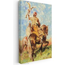 Artarilion Kanvas Tablo Kanvas Henri Emilien Rousseau Le Fauconnier Oturma Odası Ofis Tablosu Ev Dekorasyonu