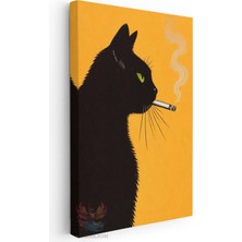Artarilion Kanvas Tablo Kanvas Sigara Icen Siyah Kedi Oturma Odası Salon Ofis Tablosu Ev Dekorasyonu