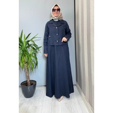 Miss Dalida Gömlek Yaka Cepli Keten Ceket Lacivert 2268256