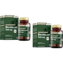 Nutraxin Bromelain 60 Tablet 2 Adet Kapsül İçerik Bilgisi ile Türkiye Menşeli Besin Takviyesi