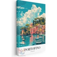 Artarilion Kanvas Tablo Kanvas Portofino Italya Oturma Odası Salon Ofis Tablosu Ev Dekorasyonu