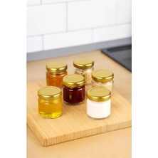 Esranın Dünyası 6 Adet 40 ml Şeffaf Cam Kavanoz, Metal Kapaklı, Küçük Boyut
