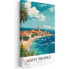 Artarilion Kanvas Tablo Kanvas Saint Tropez Fransa Oturma Odası Salon Ofis Tablosu Ev Dekorasyonu