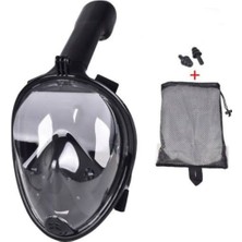 UltraMint Tam Yüz Maske ve Şnorkel Sistemi, Siyah, L/xl, Konforlu Deneyim