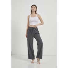 Çarlı Tekstil Kadın Kanvas Pantolon 5118 Gri