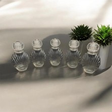 Ervo 50 ml Yuvarlak Kristal Kapaklı Damlalıklı Hediyelik Kolonya 10 Adet Sert Plastik Şişe