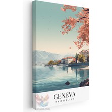 Artarilion Kanvas Tablo Kanvas Cenevre Isvicre Oturma Odası Salon Ofis Tablosu Ev Dekorasyonu