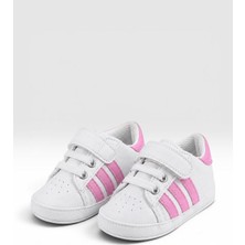 Che Sara Bebek Ilk Adım Spor Ayakkabı Ortopedik Tabanlı Cırt Cırtlı Rahat Kalıp Günlük Sneaker Beyaz Bebek Ayakkabısı