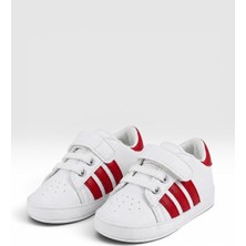 Che Sara Bebek Ilk Adım Spor Ayakkabı Ortopedik Tabanlı Cırt Cırtlı Rahat Kalıp Günlük Sneaker Beyaz Bebek Ayakkabısı