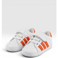 Che Sara Bebek Ilk Adım Spor Ayakkabı Ortopedik Tabanlı Cırt Cırtlı Rahat Kalıp Günlük Sneaker Beyaz Bebek Ayakkabısı