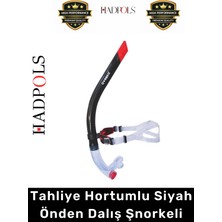 UltraMint Yüksek Kaliteli Siyah Şnorkel, Tahliye Hortumlu, Profesyonel Dalış Seti