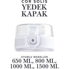 Cor Solis Yedek Suluk Kapağı Uzspace Suluk Matara 650-800-1000-1500 ml ile Tam Uyumlu Sızdırmaz -Sadece Kapak