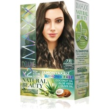 Maxx Deluxe Natural Beauty Amonyaksız Saç Boyası 7.11 Yoğun Küllü Kumral
