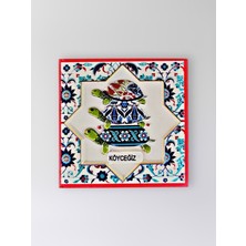 Mundy Köyceğiz Temalı Polyester Kabartmalı Kaplumbağa Desen Magnet  7 x 7 cm – Dekoratif Hediyelik Buzdolabı Süsü  (KOD:1196)