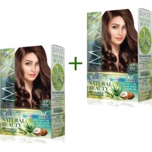 Maxx Deluxe 2 Paket Natural Beauty Amonyaksız Saç Boyası 7.7 Karamel Kahve