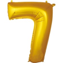 Ett 7- Rakam 34 Inc Gold Renk Balon 76 cm