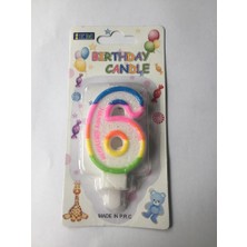 Ett Renkli Klasik 6 Rakam Mum 7.5cm Pk:12 KL:900