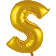 Ett S- Harf 40 Inc Gold Renk Balon 100 cm