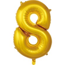 Ett 8- Rakam 34 Inc Gold Renk Balon 76 cm