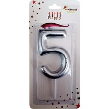 Ett Büyük Boy 5 Rakam Gümüş Mum 13CM Pk:24 KL:600