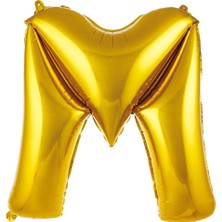 Ett M- Harf 34 Inc Gold Renk Balon 76 cm