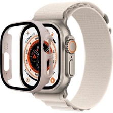 Marsilyan™- Apple Watch Ultra 49MM Desert Camlı Kasa Ekran Koruyucu - Metalik Gold