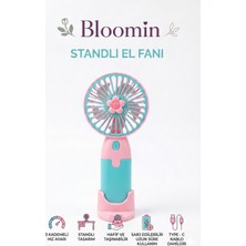 Bloomin Standlı Şarjlı Mini Taşınabilir El ve Masa Fanı - 3 Kademeli, Sevimli Meyve Veya Çiçek Figürlü Mini Vantilatör Ferah Fan Renkli Uygun Soğutucu