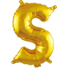 Ett S- Harf 16 Inc Gold Renk Balon 36 cm