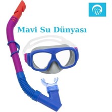 Bestway Çocuklar Için Mavi Şnorkel Set, Su Dünyası, 7+ Yaş, Eğlenceli ve Güvenli