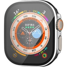 Marsilyan™- Apple Watch Ultra 49MM Legend Camlı Kasa Ekran Koruyucu - Siyah-Gümüş