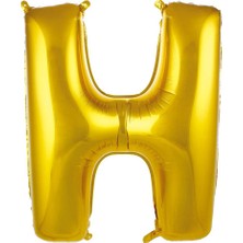 Ett H- Harf 34 Inc Gold Renk Balon 76 cm