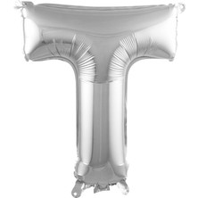 Ett T- Harf 16 Inc Gümüş Renk Balon 36 cm