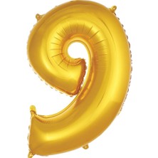 Ett 9- Rakam 34 Inc Gold Renk Balon 76 cm