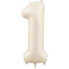 Ett 1- Rakam 34 Inc Krem Renk Balon 76 cm