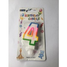 Ett Renkli Klasik 4 Rakam Mum 7.5cm Pk:12 KL:900