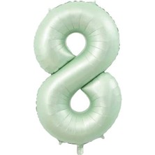 Ett 8- Rakam 34 Inc Retro Yeşil Renk Balon 76 cm