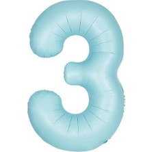 Ett 3- Rakam 16 Inc Retro Mavi Renk Balon 36 cm